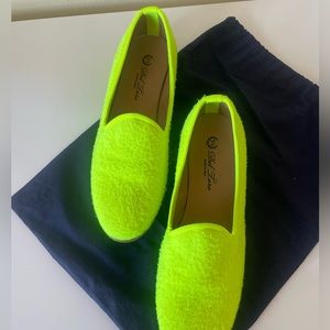 Del Toro women's limited edition tennis ball felt/leather Milano loafers size 9